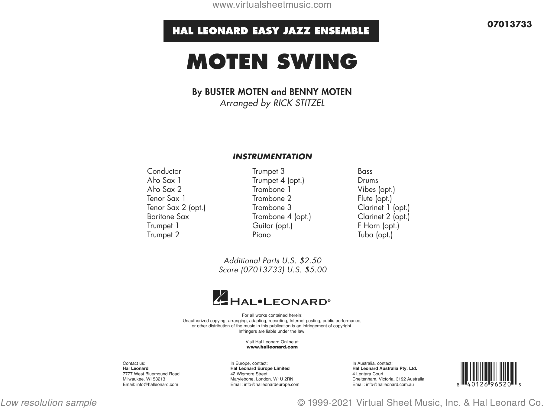 Moten Swing (arr. Rick Stitzel) (COMPLETE)