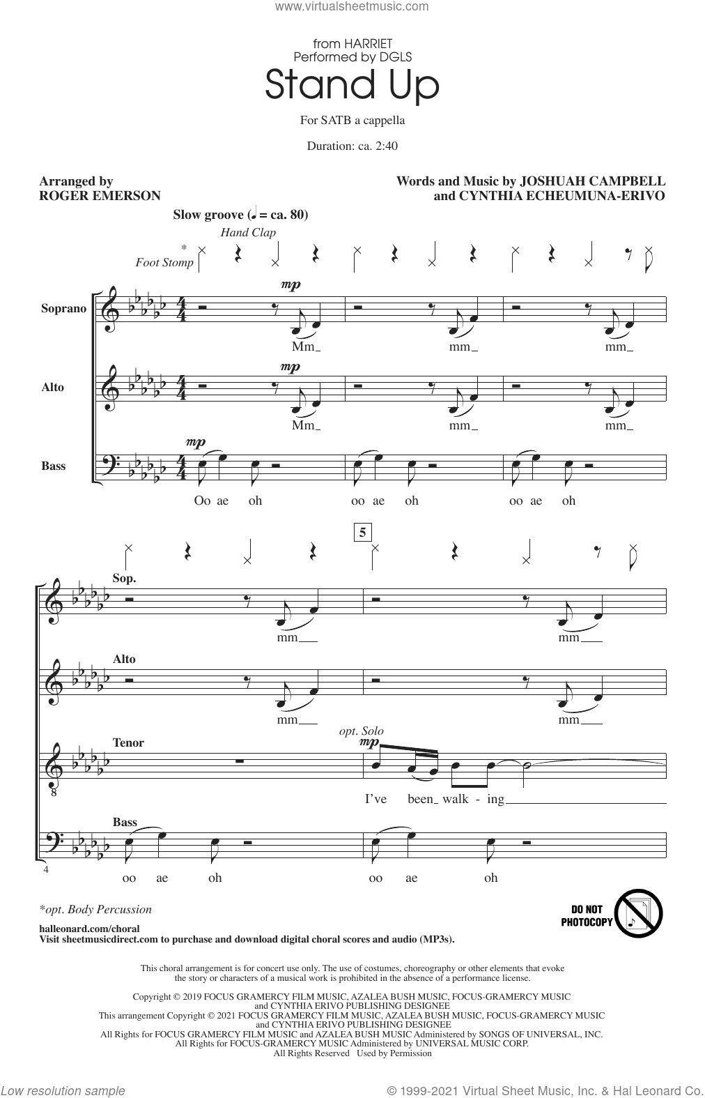 Stand Up (from Harriet) (arr. Roger Emerson)