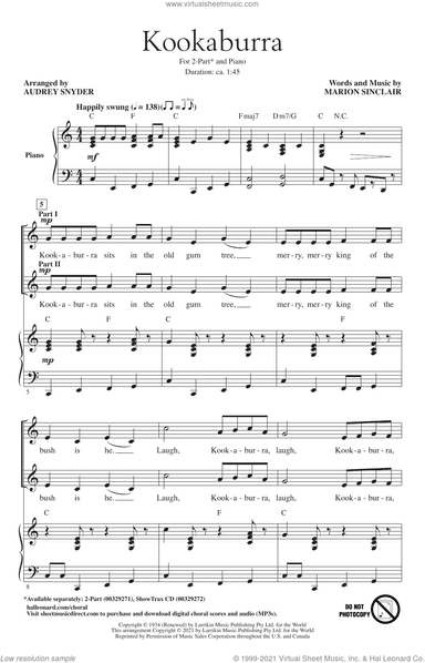 Kookaburra (Kookaburra Sits In The Old Gum Tree) (arr. Audrey Snyder)