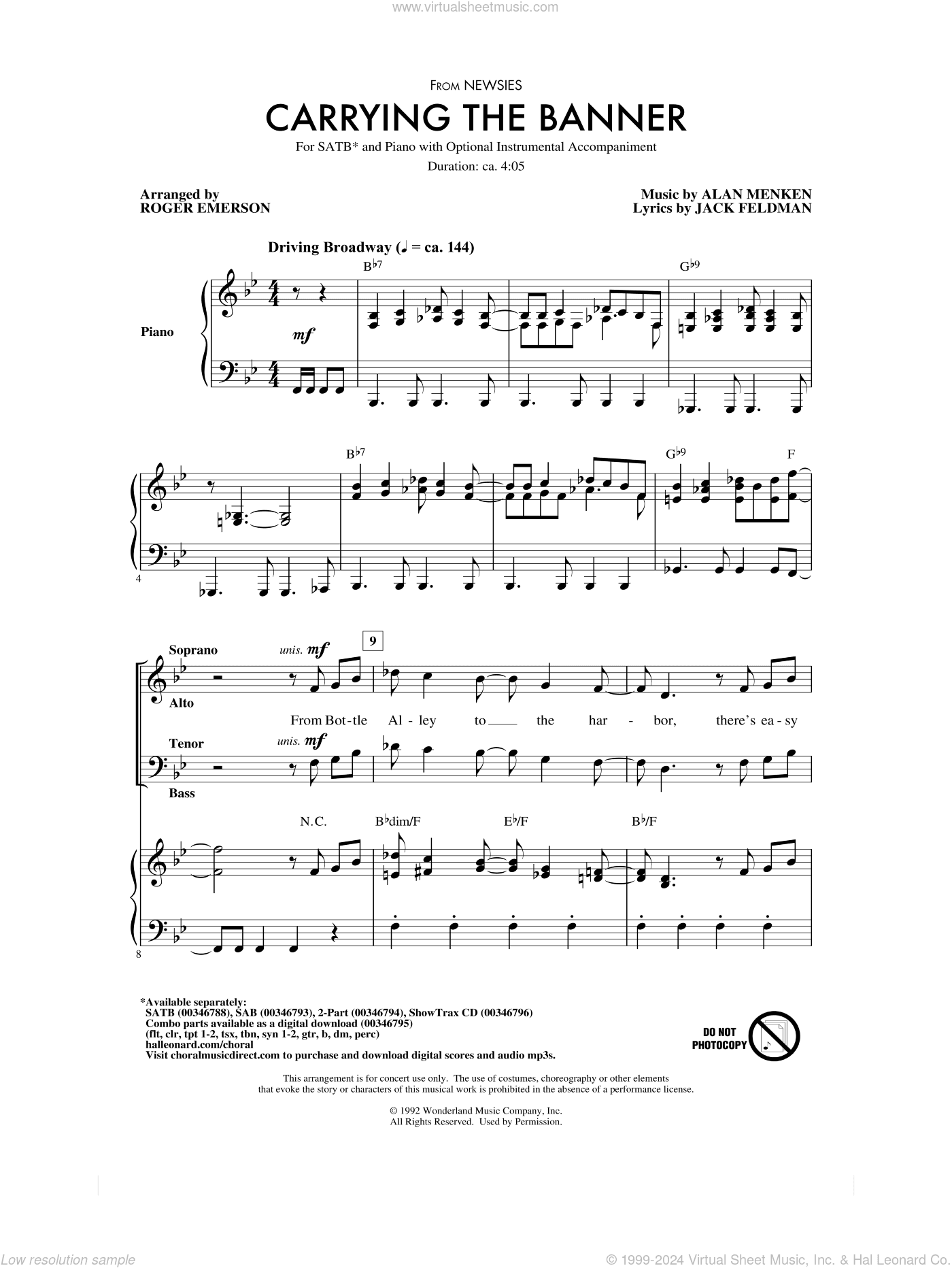 Carrying The Banner (from Newsies) (arr. Roger Emerson)