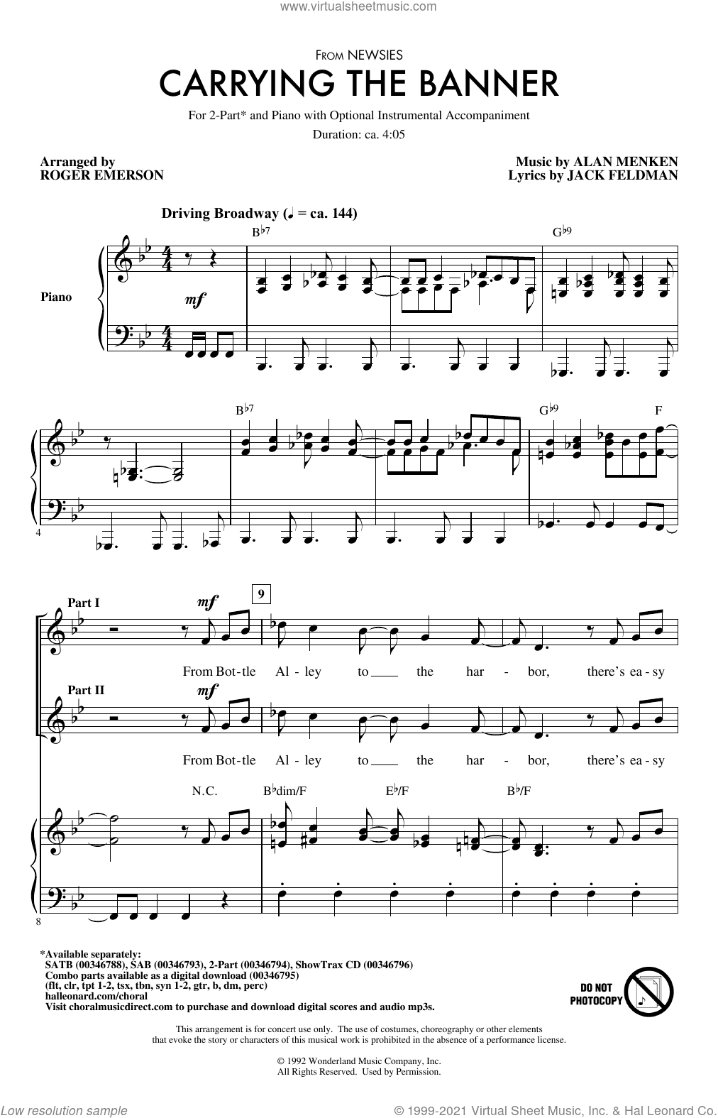 Carrying The Banner (from Newsies) (arr. Roger Emerson)