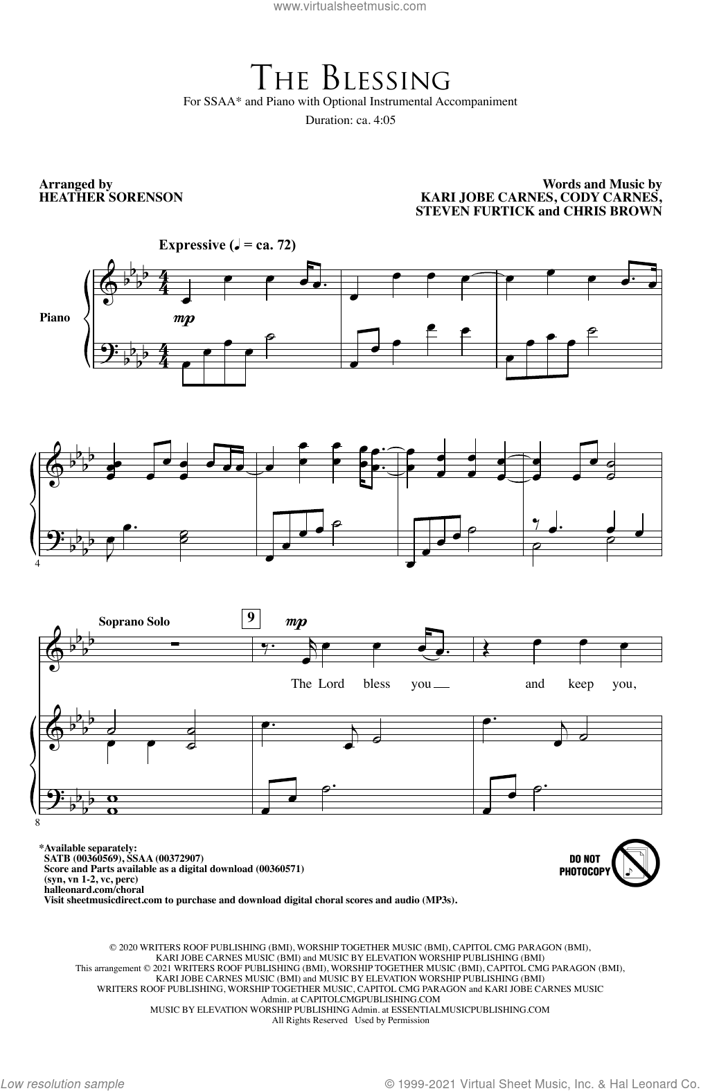 The Blessing (arr. Heather Sorenson)