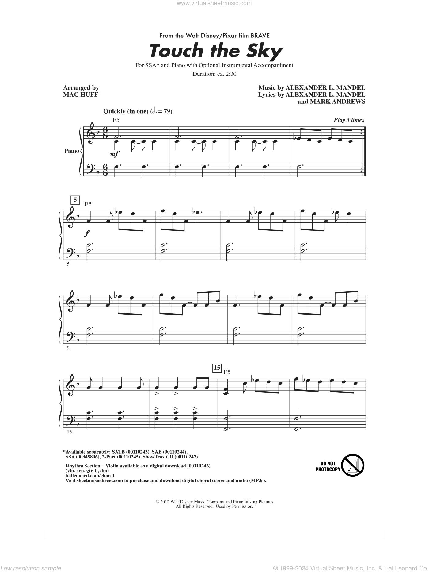 Touch The Sky (from Brave) (arr. Mac Huff)