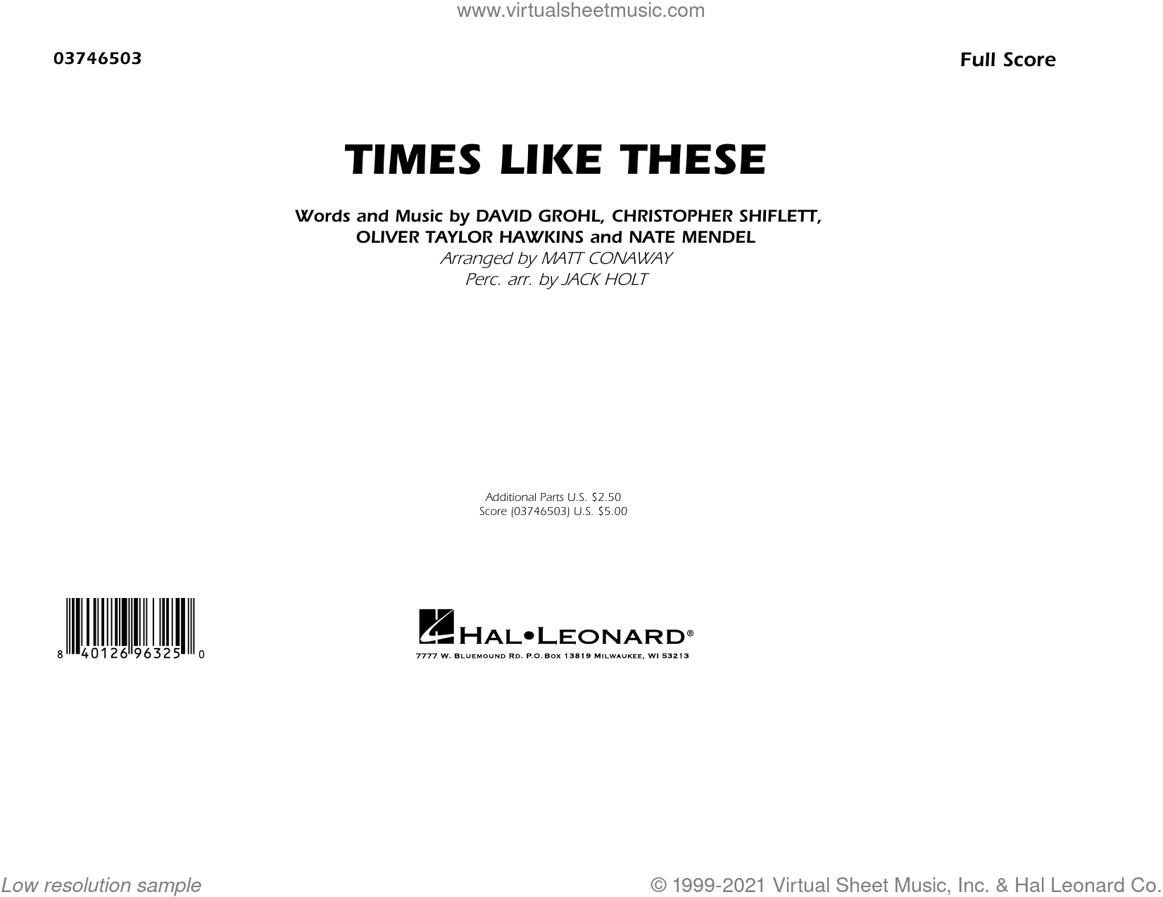 Times Like These (arr. Matt Conaway and Jack Holt)
