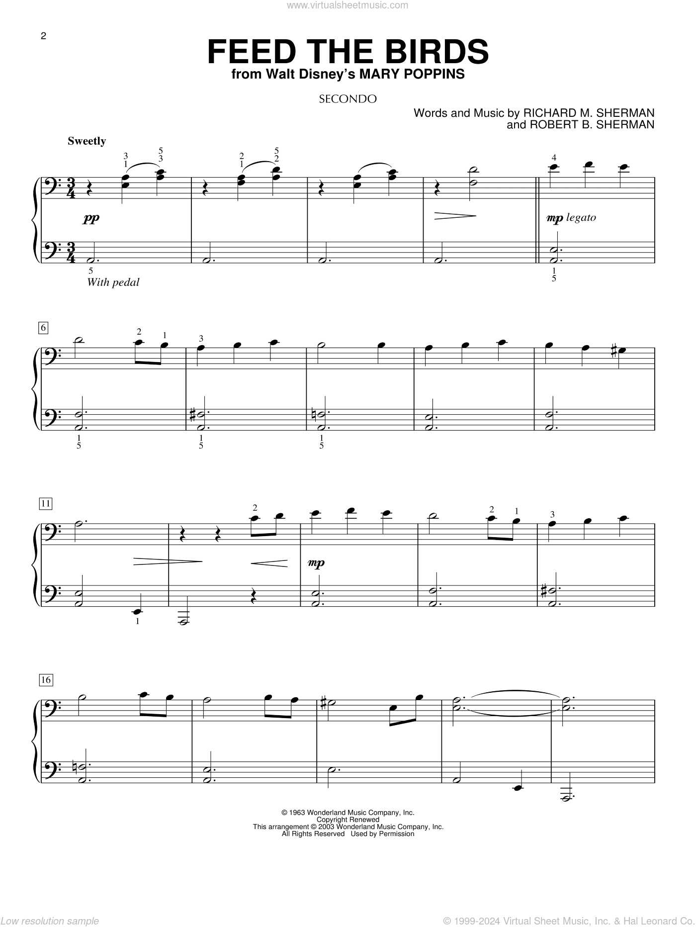 Feed The Birds (Tuppence A Bag) (from Mary Poppins)