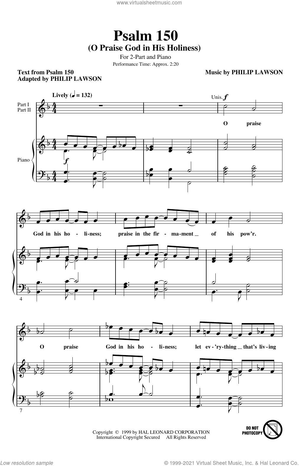 Psalm 150 (O Praise God in His Holiness)