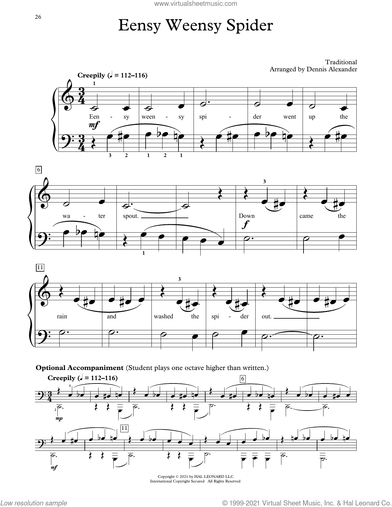 Eensy Weensy Spider (arr. Dennis Alexander)