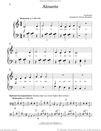 Alouette (arr. Dennis Alexander)