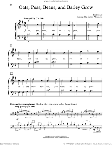 Oats, Peas, Beans And Barley Grow (arr. Dennis Alexander)