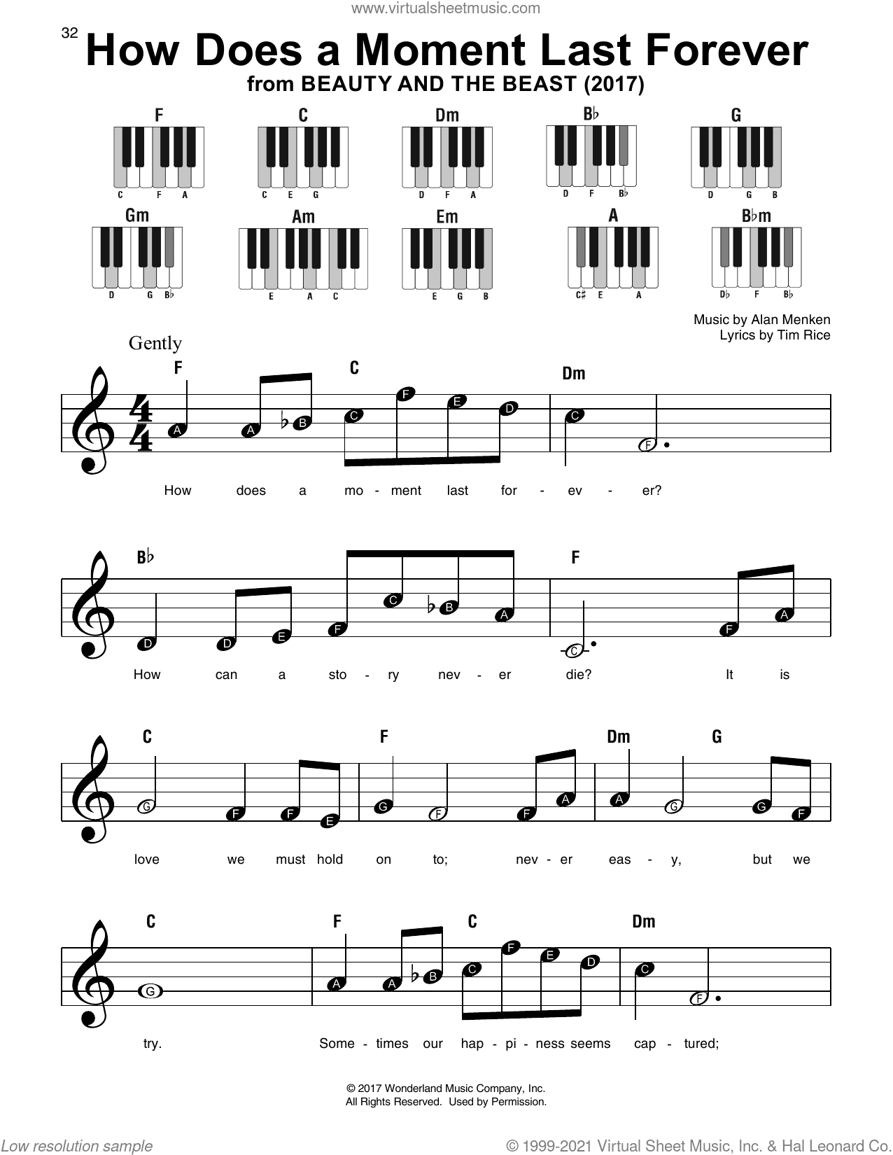 How Does A Moment Last Forever (from Beauty and the Beast)