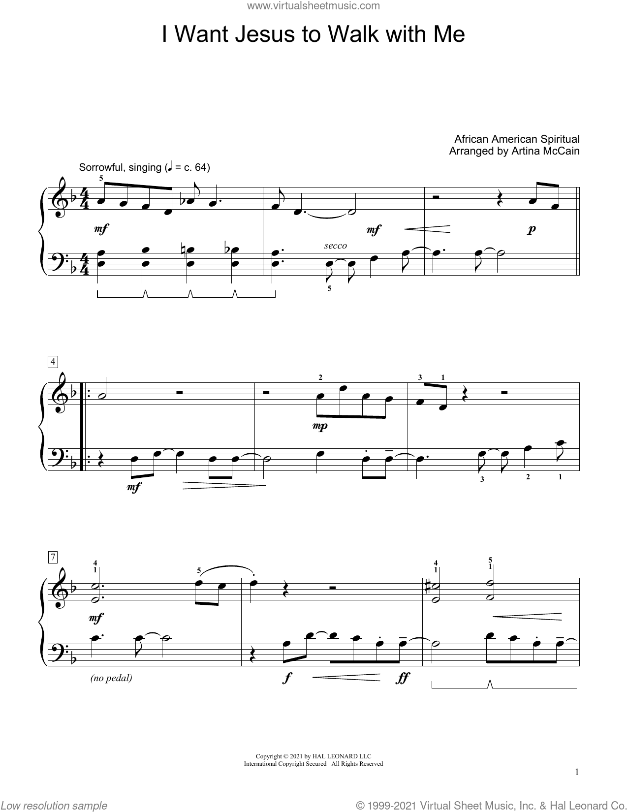 I Want Jesus To Walk With Me (arr. Artina McCain)