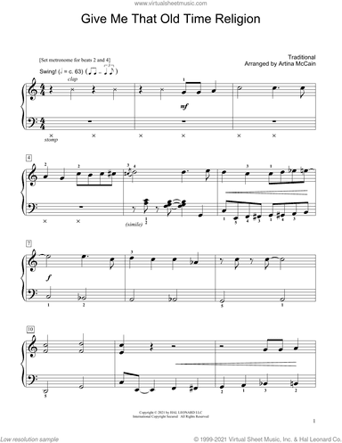 Give Me That Old Time Religion (arr. Artina McCain)