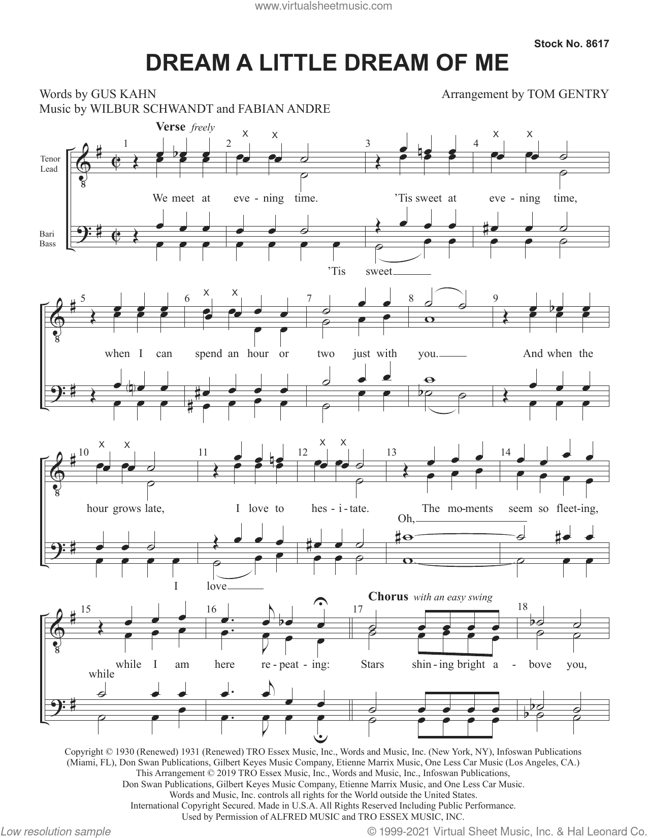 Dream a Little Dream of Me (arr. Tom Gentry)