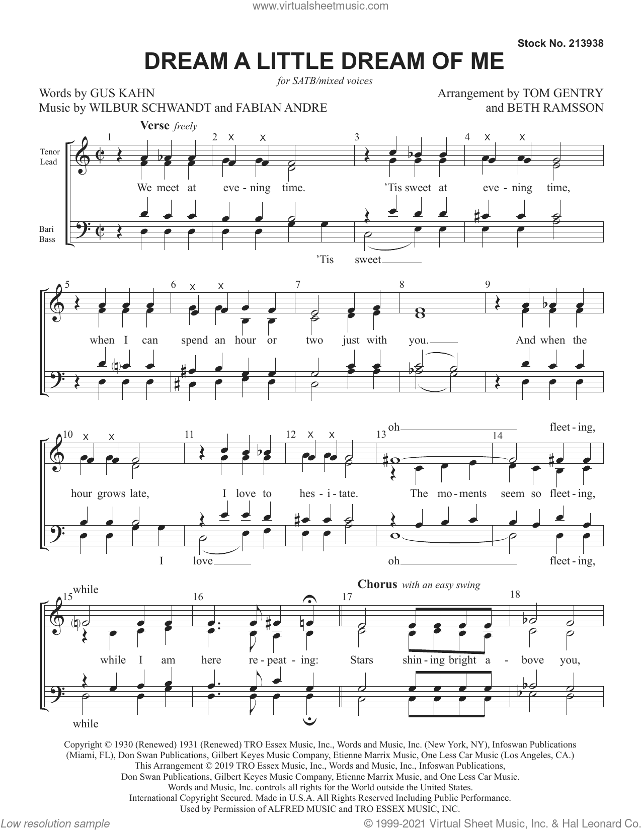 Dream a Little Dream of Me (arr. Tom Gentry and Beth Ramsson)