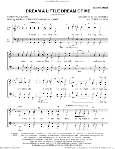 Dream a Little Dream of Me (arr. Tom Gentry and Beth Ramsson)
