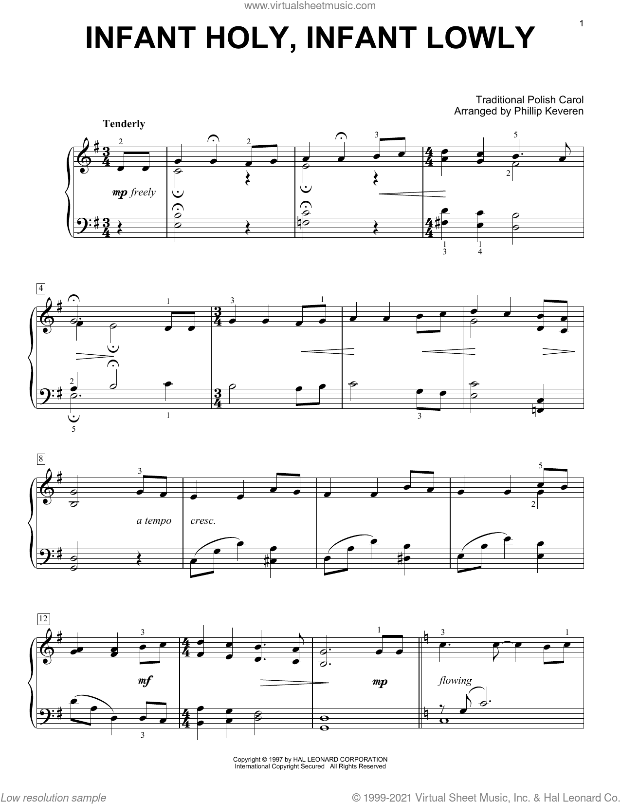 Infant Holy, Infant Lowly (arr. Phillip Keveren)