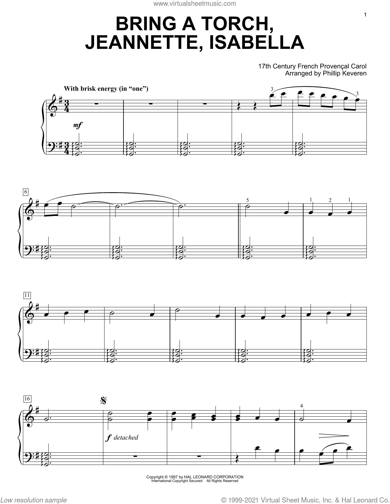 Bring A Torch, Jeannette, Isabella (arr. Phillip Keveren)