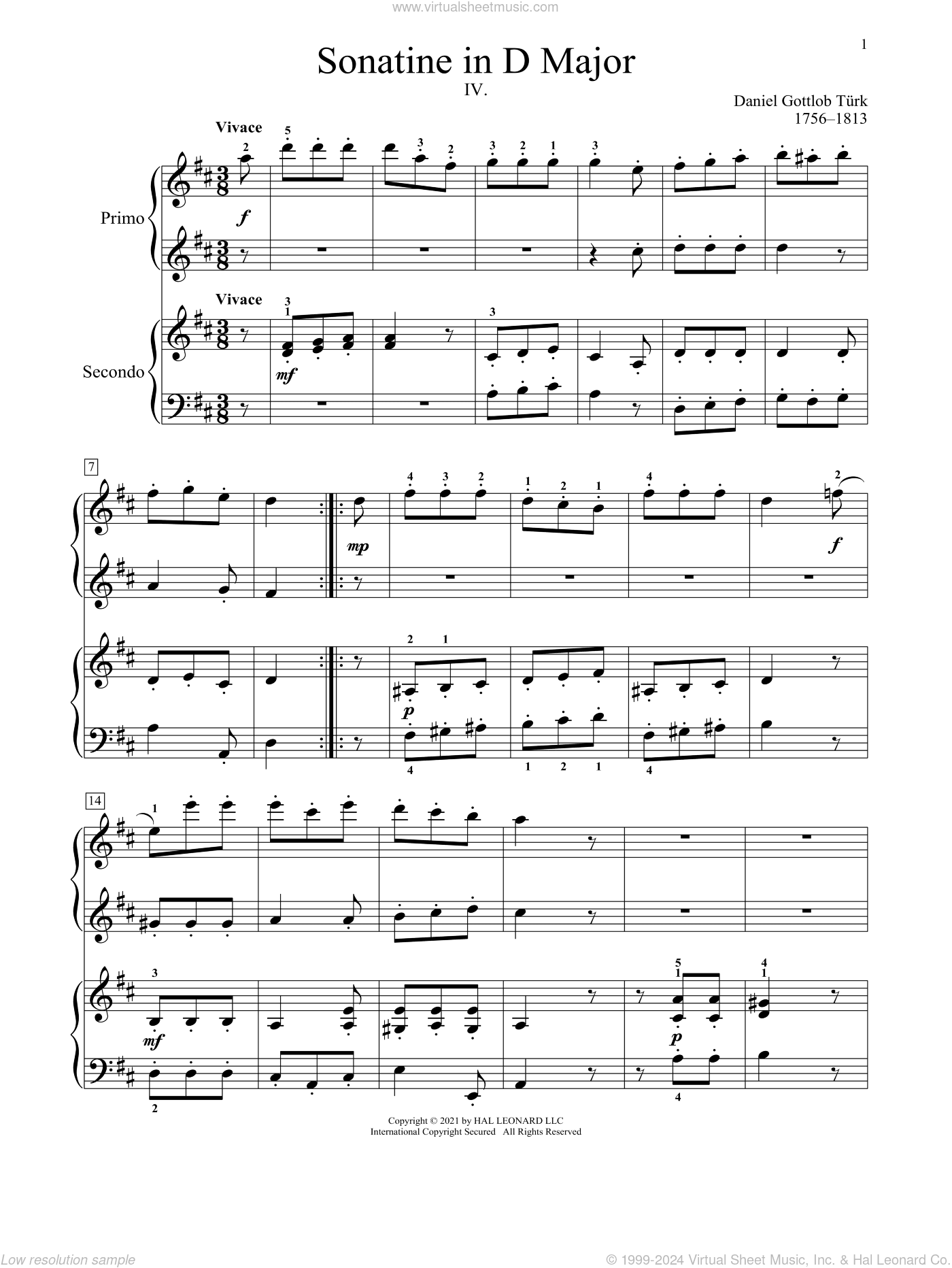 Sonatine In D Major