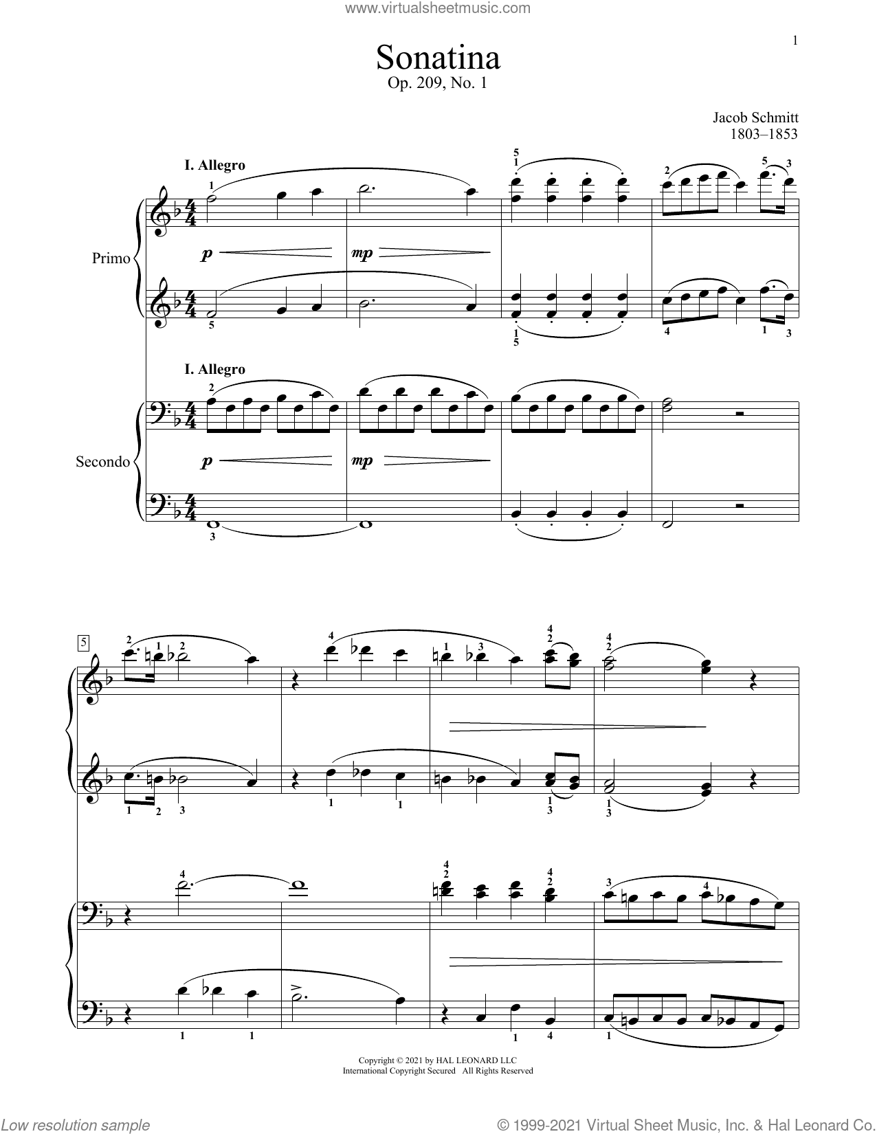 Sonatina, Op. 209, No. 1, I. Allegro