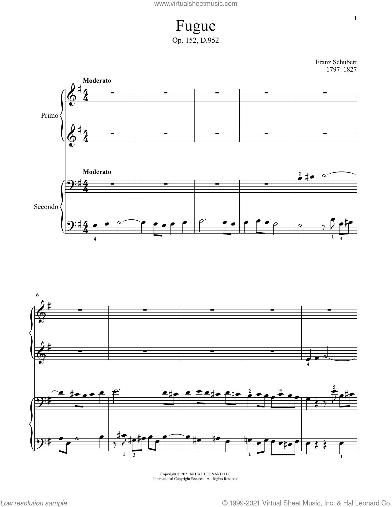 Fugue, Op. 152, D. 952