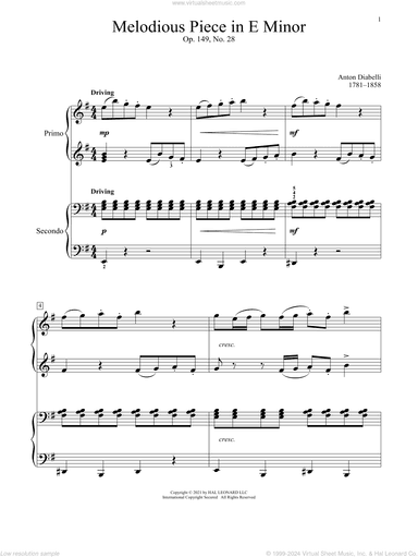Melodious Piece In E Minor, Op. 149, No. 28
