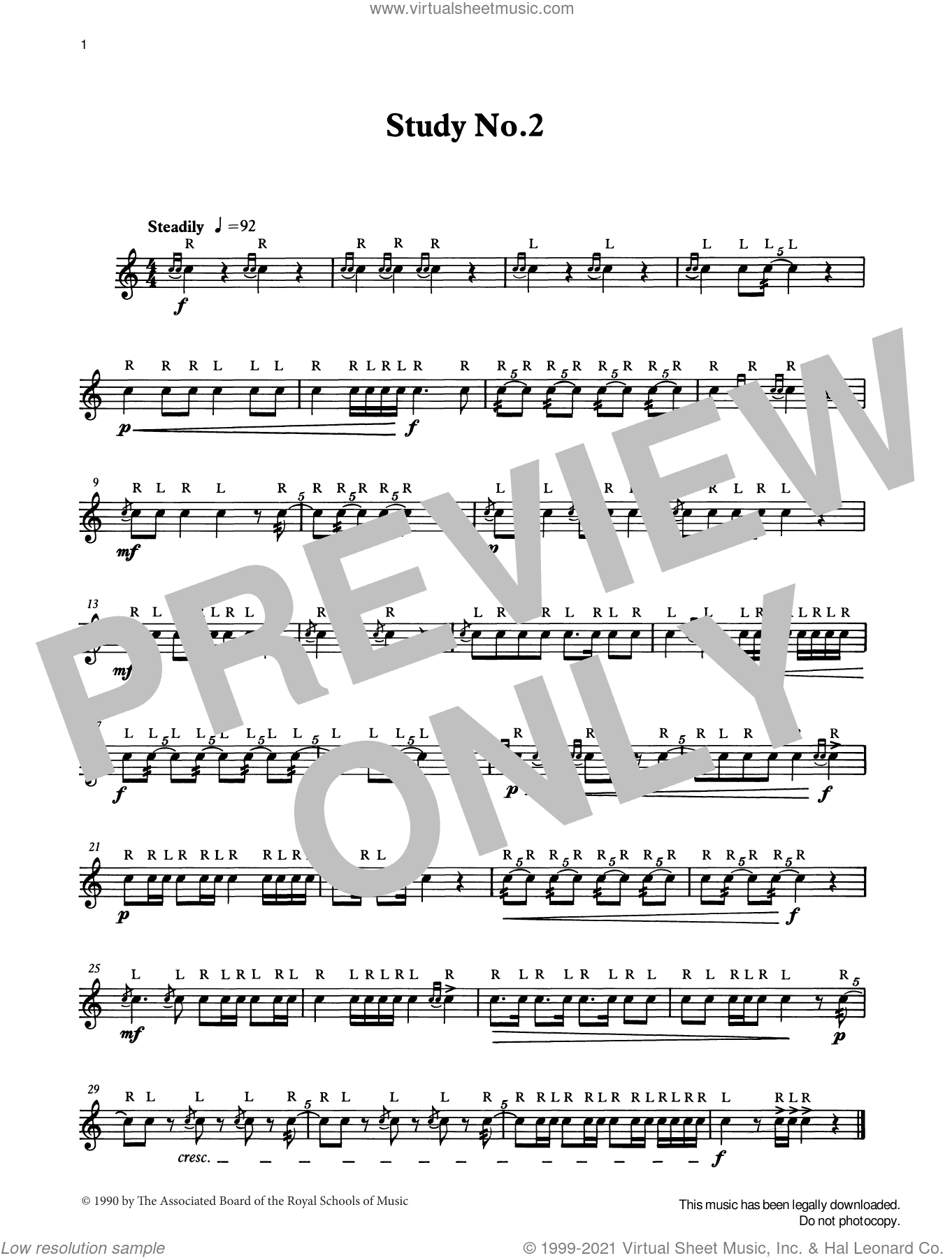 Study No.2  from Graded Music for Snare Drum, Book I