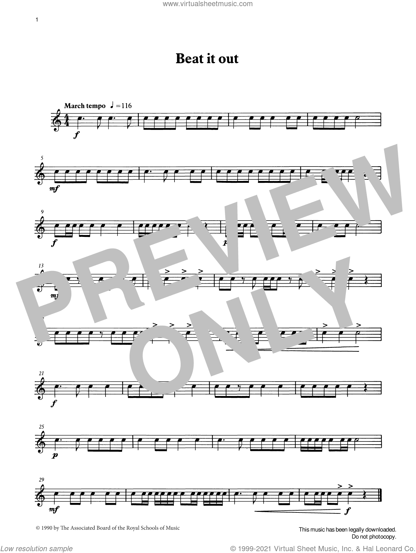 Beat it out from Graded Music for Snare Drum, Book I