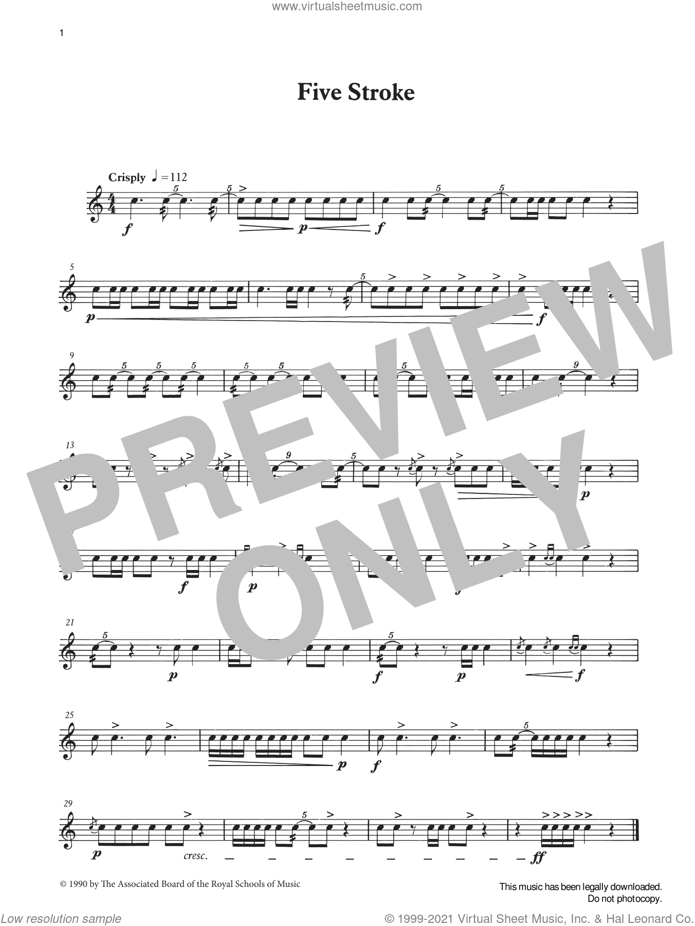 Five Stroke from Graded Music for Snare Drum, Book II