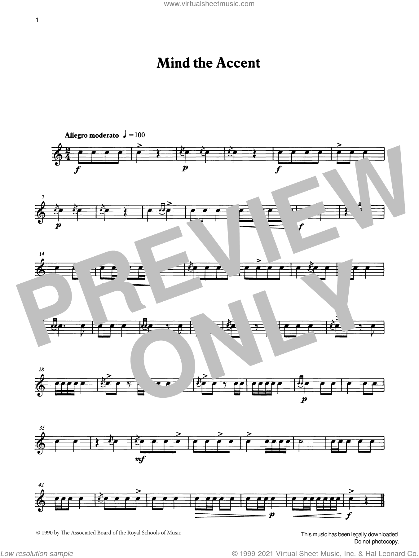 Mind the Accent from Graded Music for Snare Drum, Book I