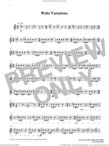Waltz Variations from Graded Music for Snare Drum, Book III