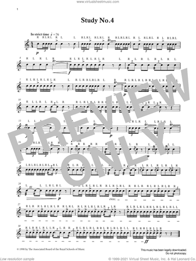 Study No.4 from Graded Music for Snare Drum, Book II