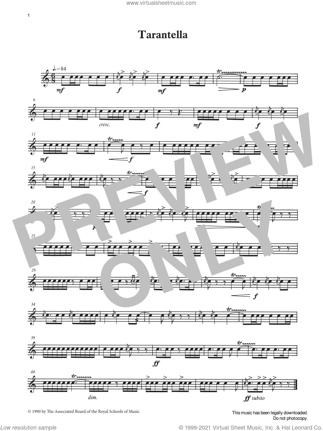 Tarantella from Graded Music for Snare Drum, Book III