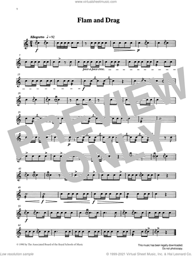 Flam and Drag from Graded Music for Snare Drum, Book I