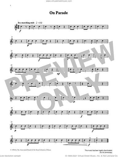 On Parade from Graded Music for Snare Drum, Book I