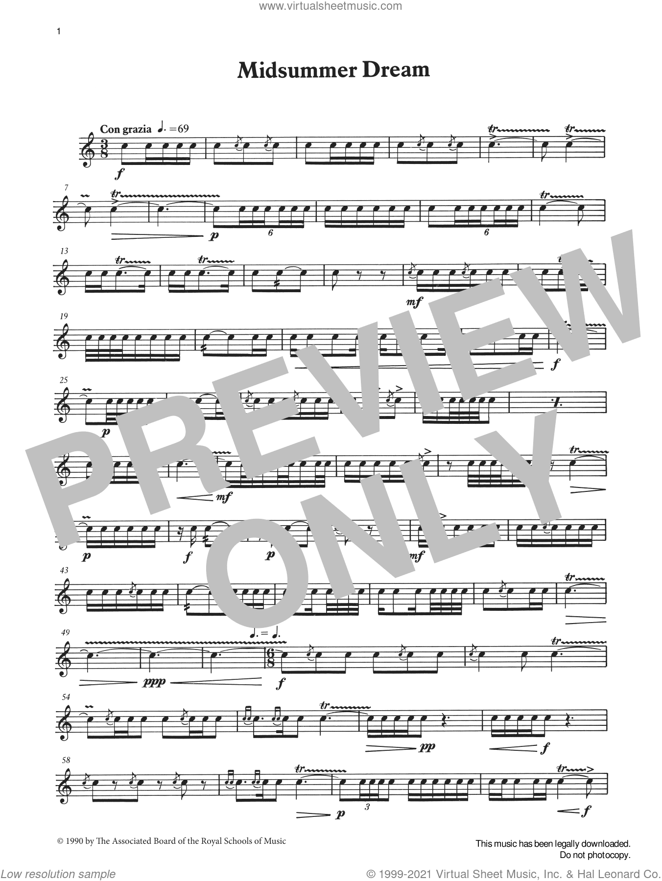 Midsummer Dream from Graded Music for Snare Drum, Book III