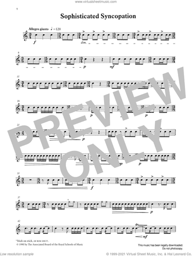 Sophisticated Syncopation from Graded Music for Snare Drum, Book III