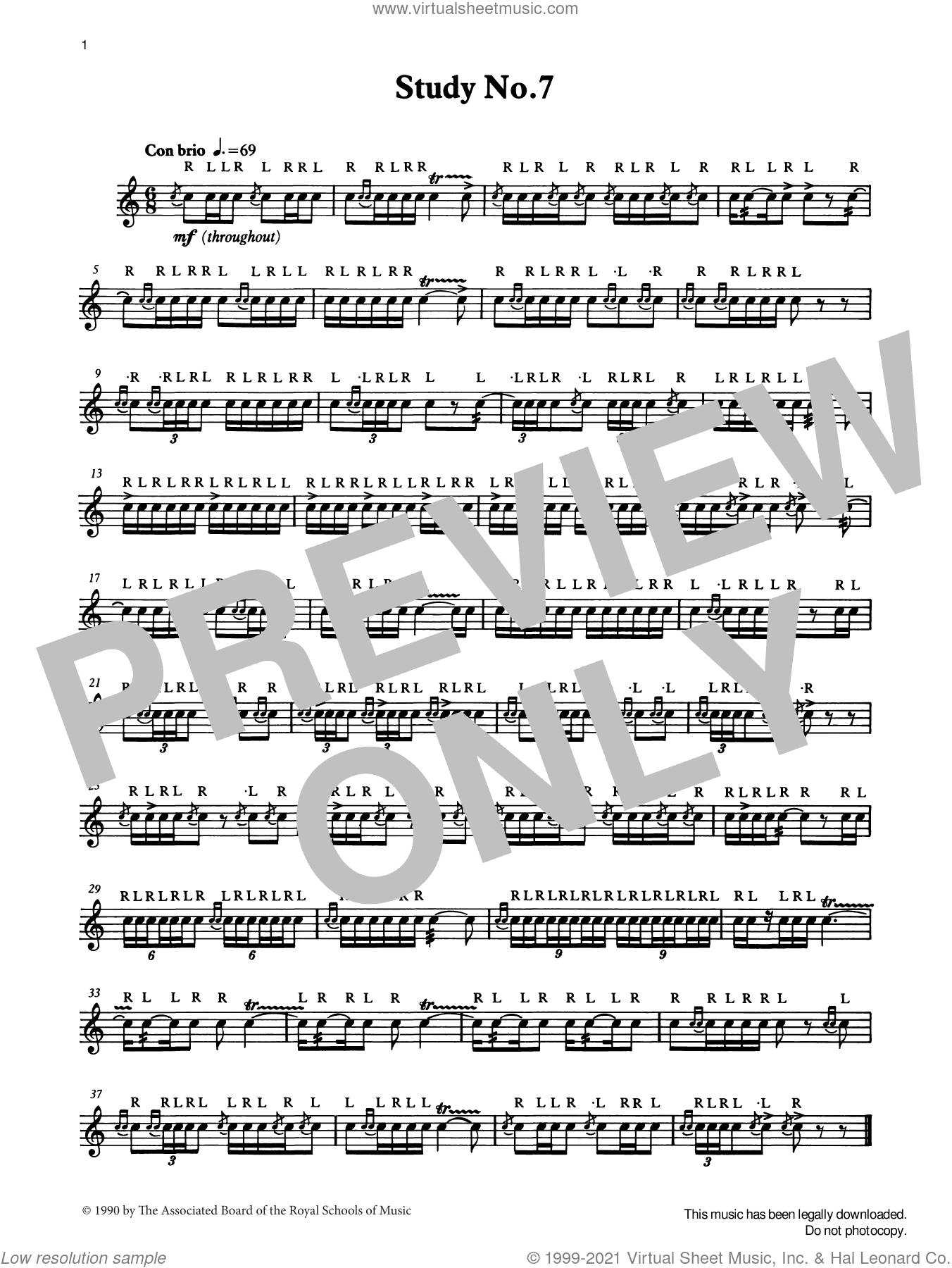 Study No.7 from Graded Music for Snare Drum, Book IV