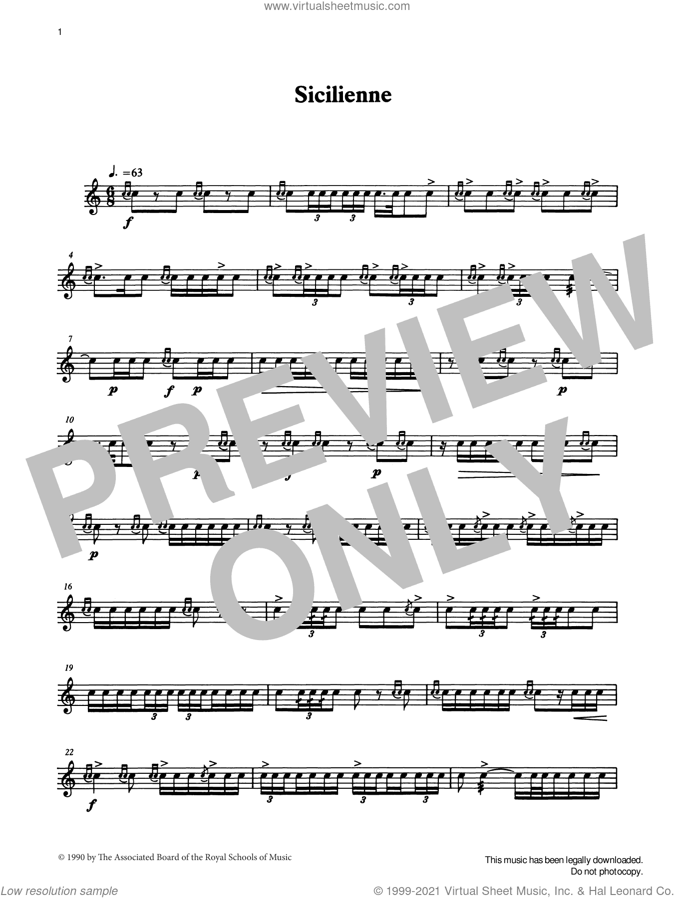 Sicilienne from Graded Music for Snare Drum, Book IV