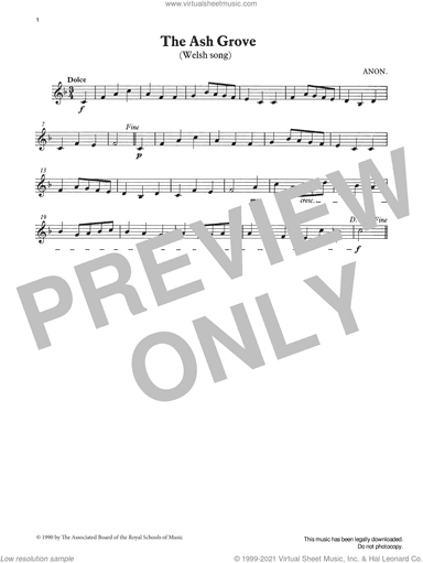 The Ash Grove from Graded Music for Tuned Percussion, Book I