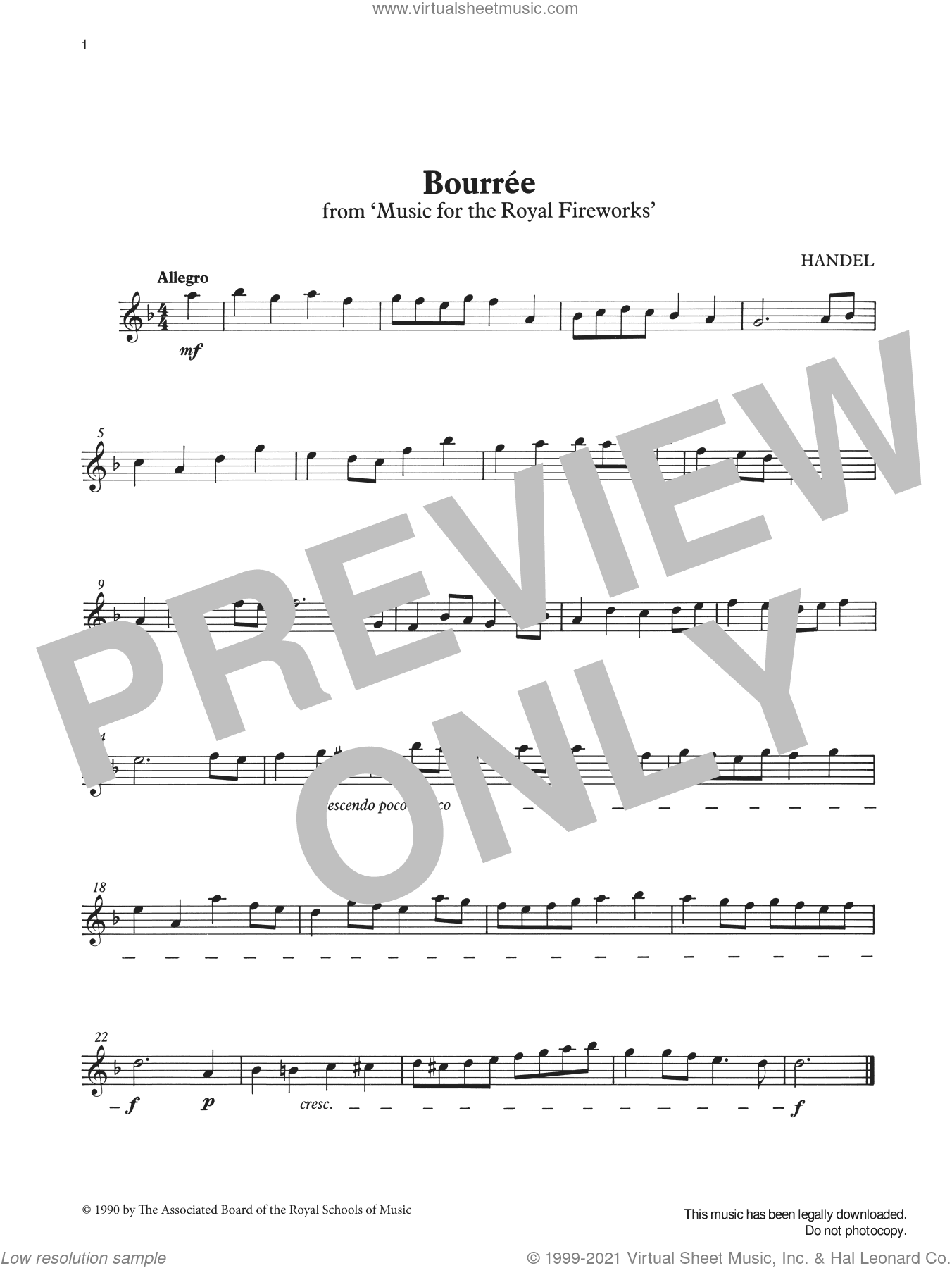 Bourre&#769;e from Graded Music for Tuned Percussion, Book I