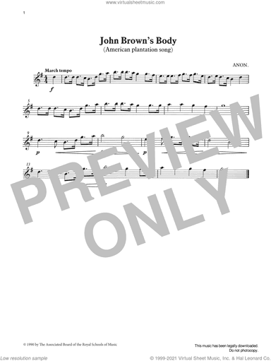 John Brown's Body from Graded Music for Tuned Percussion, Book I