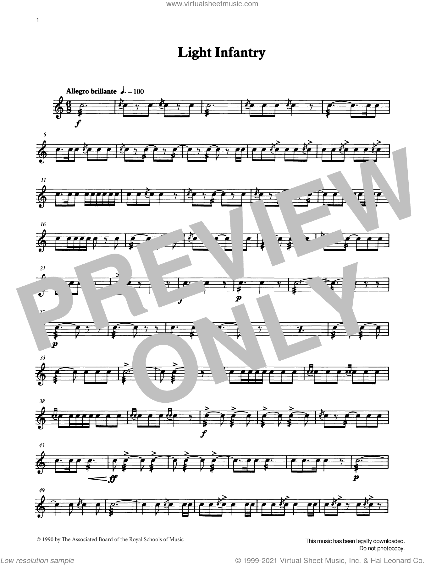 Light Infantry from Graded Music for Snare Drum, Book IV