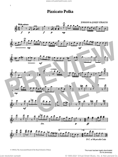 Pizzicato Polka (score and part) from Graded Music for Tuned Percussion, Book II