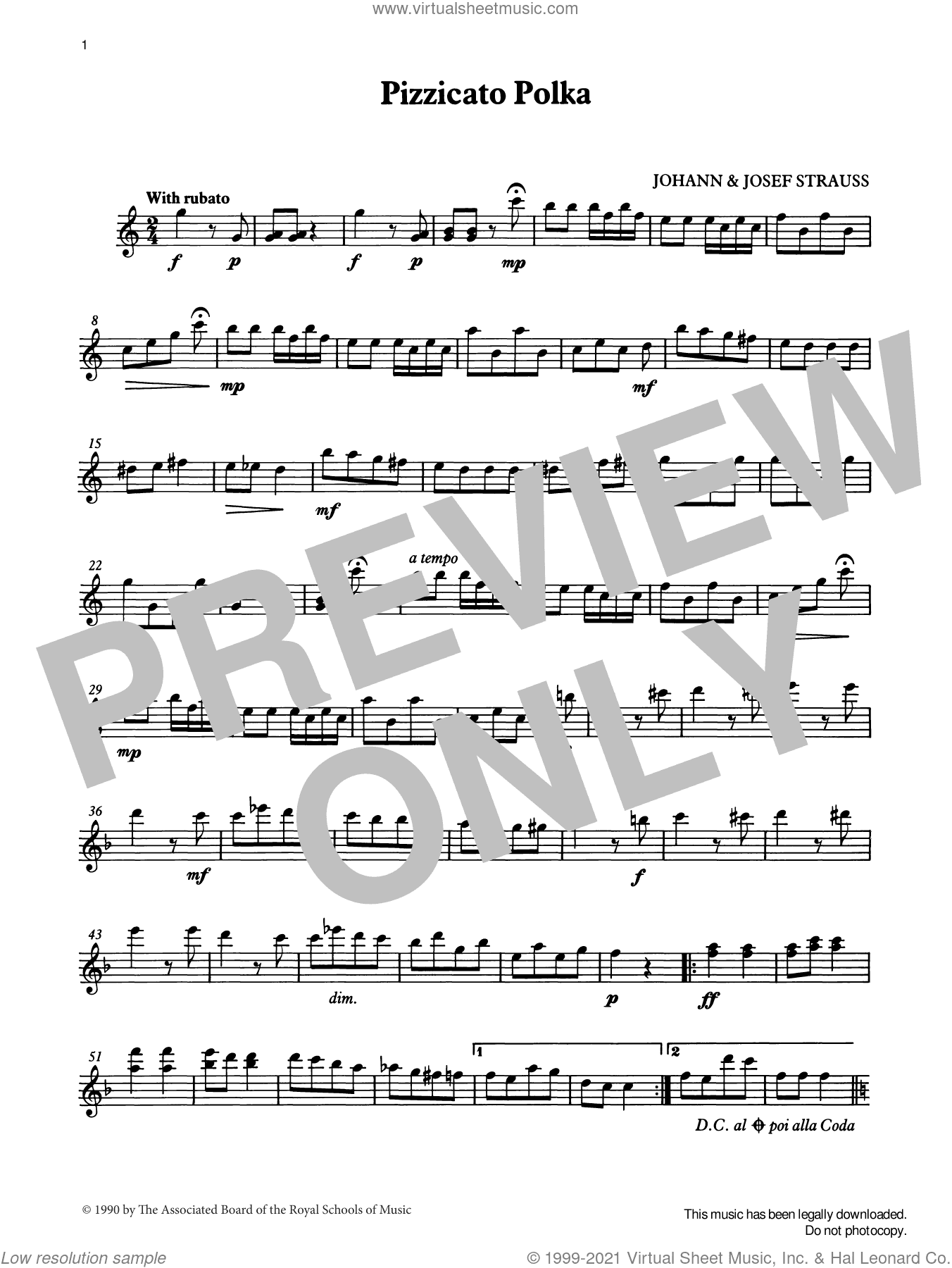 Pizzicato Polka (score and part) from Graded Music for Tuned Percussion, Book II