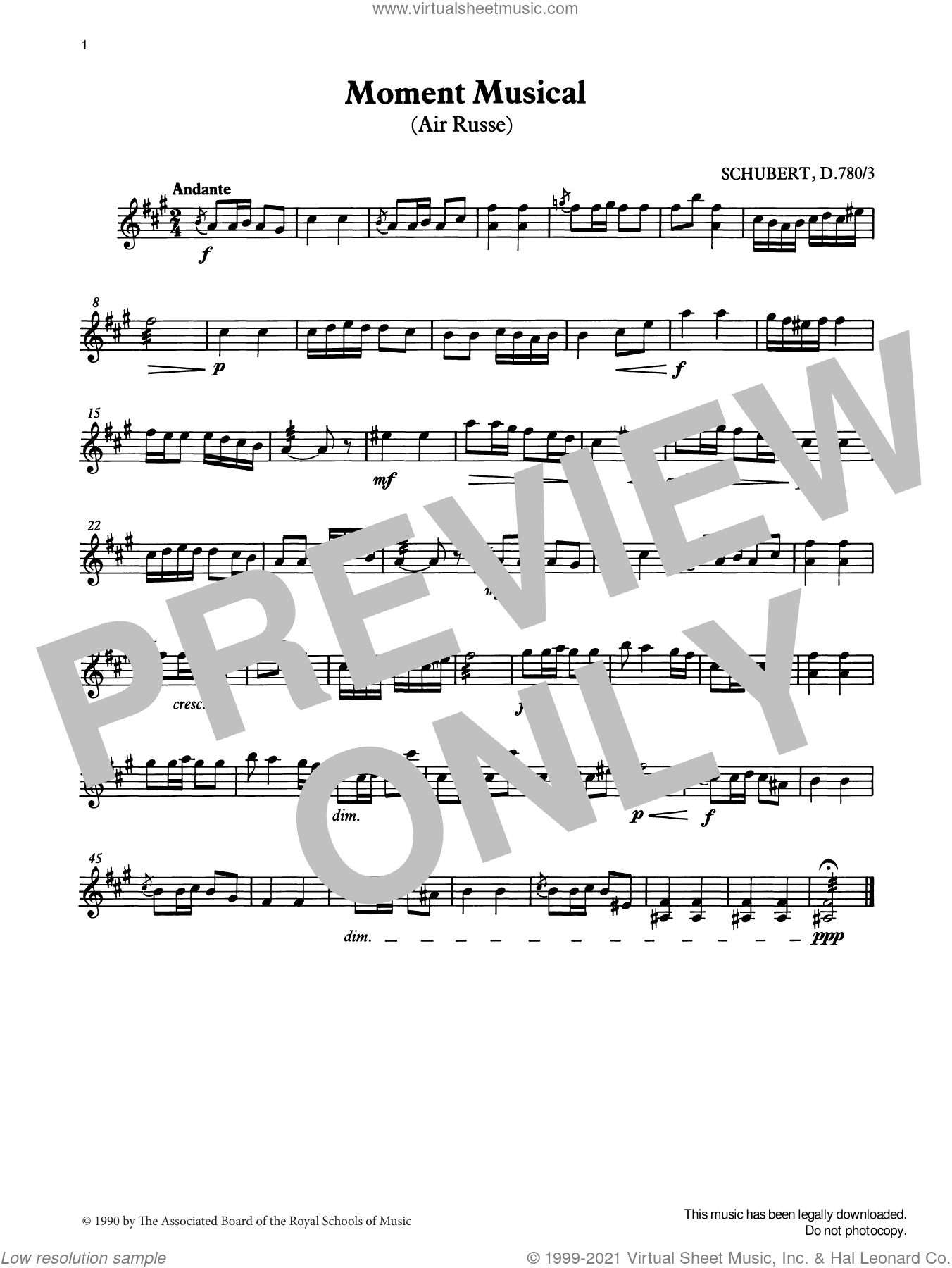 Moment Musical from Graded Music for Tuned Percussion, Book III