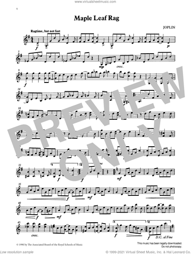 Maple Leaf Rag (score and part) from Graded Music for Tuned Percussion, Book III