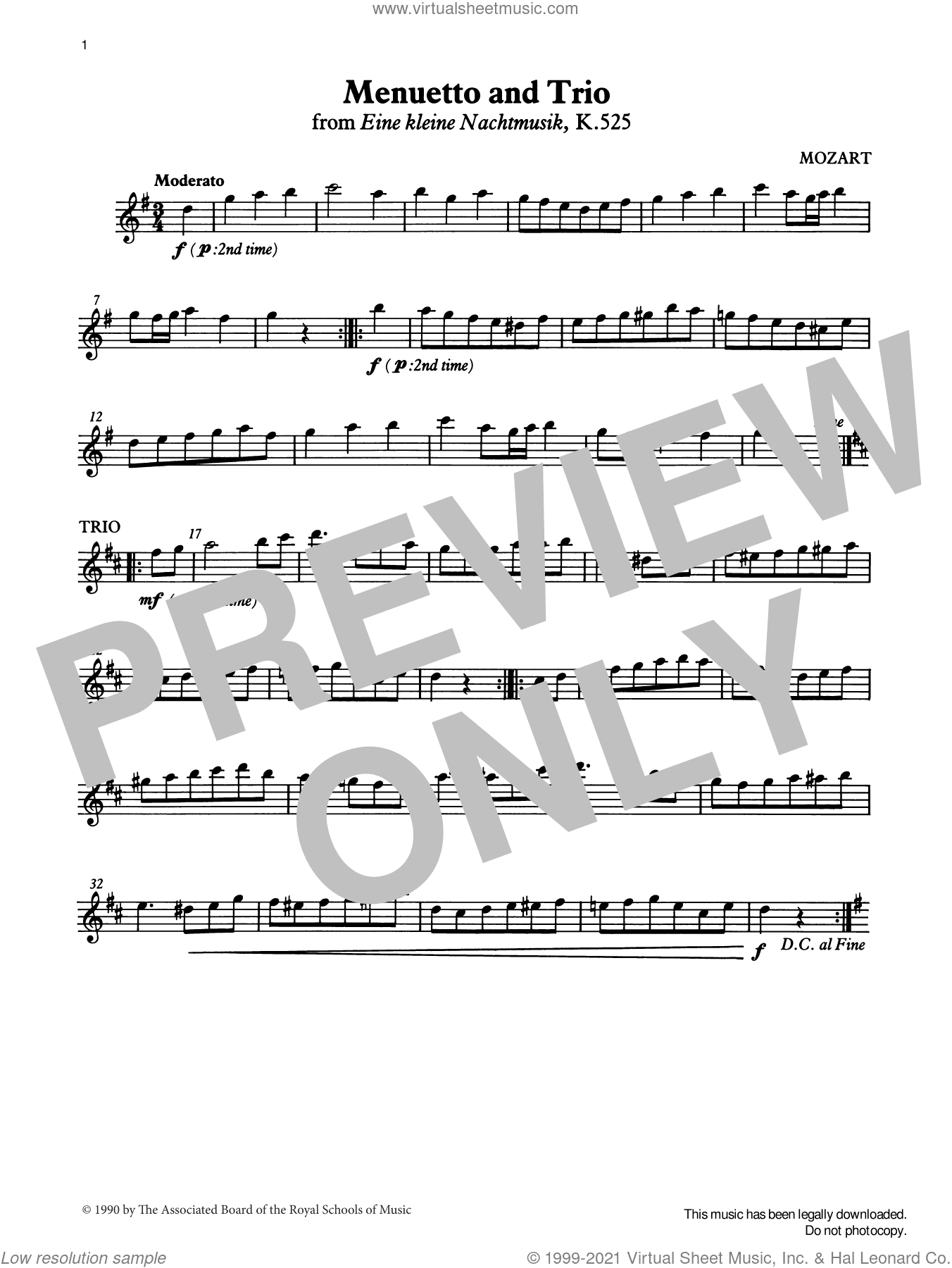 Menuetto and Trio (score and part) from Graded Music for Tuned Percussion, Book II