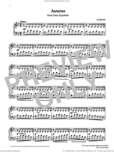 Asturias from Graded Music for Tuned Percussion, Book IV