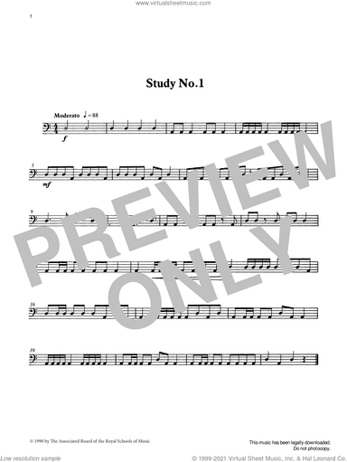 Study No.1 from Graded Music for Timpani, Book I