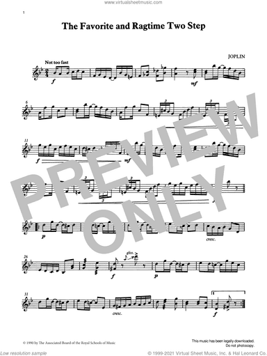The Favorite and Ragtime Two Step from Graded Music for Tuned Percussion, Book IV